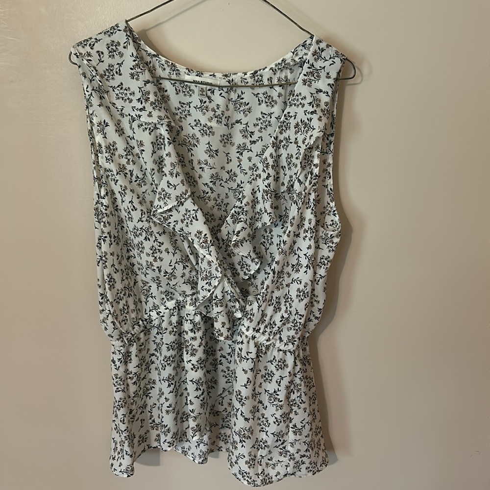 Max Studio Floral Ruffle Blouse - XL - Picture 2 of 6